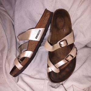 Birkenstock Mayari White Lace Pearl. Sz 37N